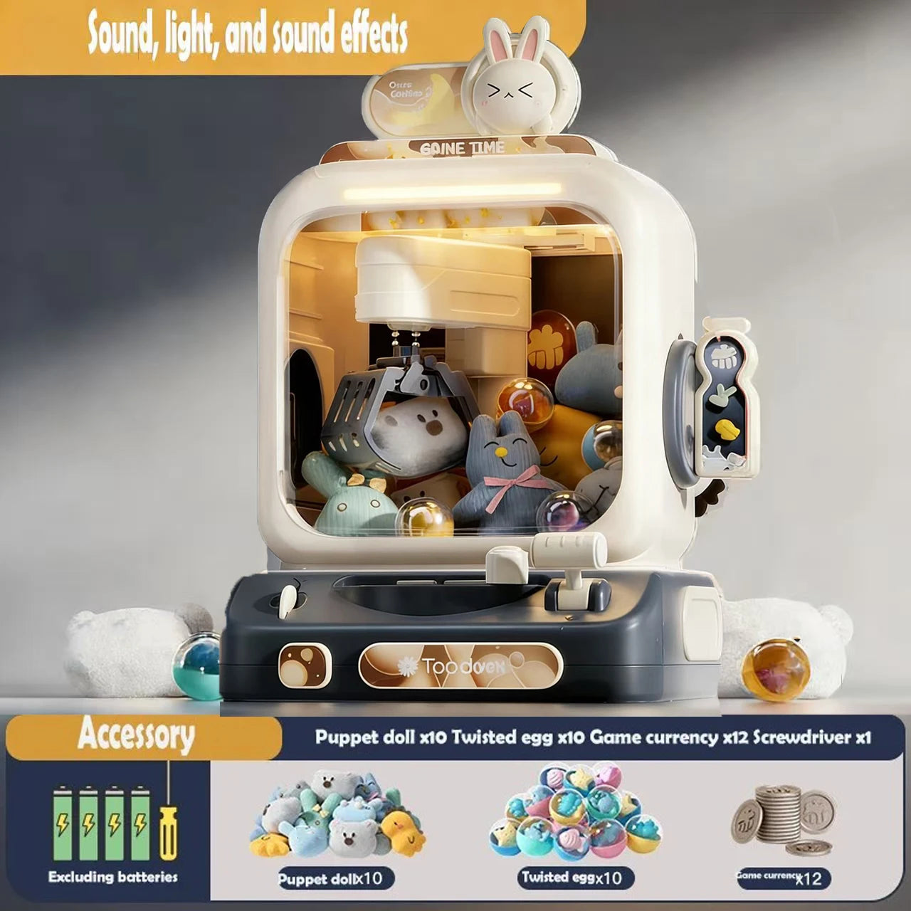 Mini Claw Crane Machine Toy - DIY Coin Operated Doll Game