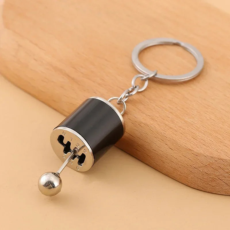 Gear Head Car Keychain with Speedbox Pendant Design