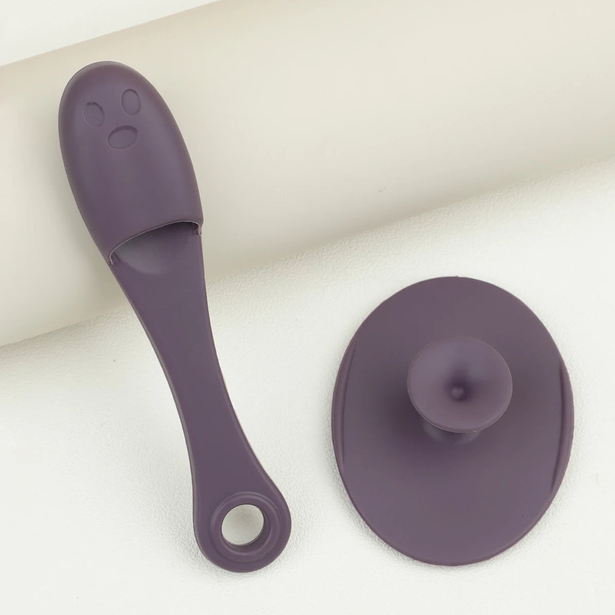 2-Piece Silicone Facial Cleansing Brush Set - Rose Red