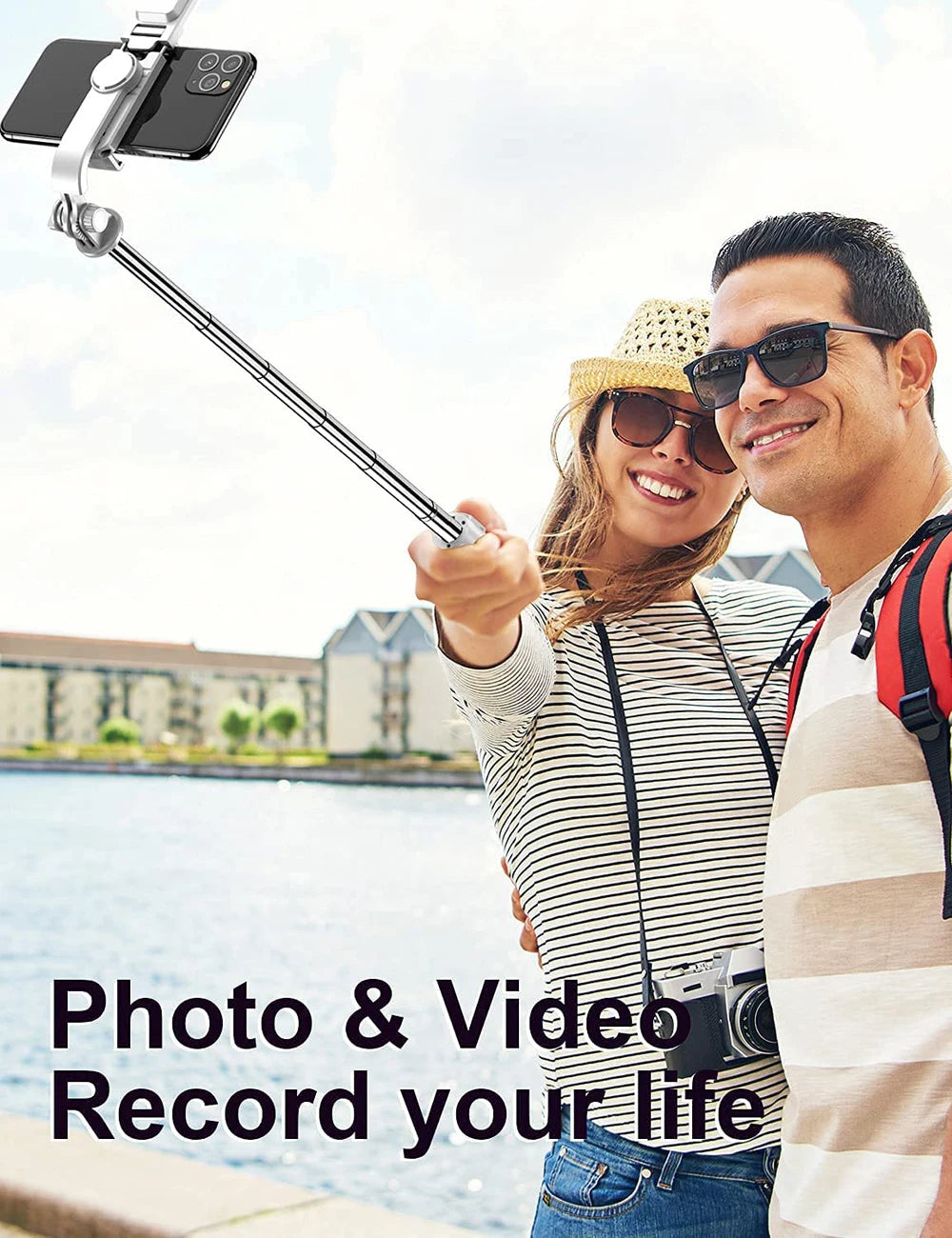 Wireless Bluetooth Selfie Stick Tripod - Foldable Phone Remote Kit