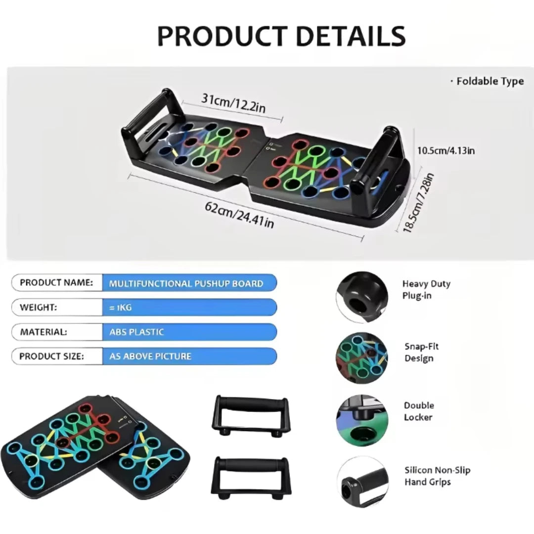 Foldable Push-Up Board Set with Handles for Full-Body Training
