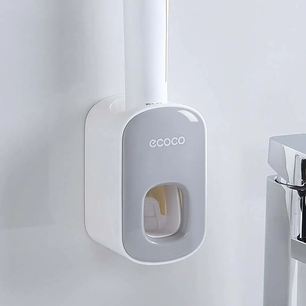 Wall Mounted Toothbrush Holder with Toothpaste Squeezer