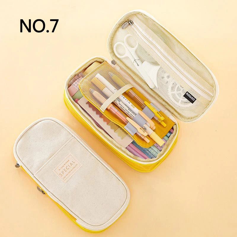 Large Double-Layer Fabric Pencil Case - CPC Safe Material