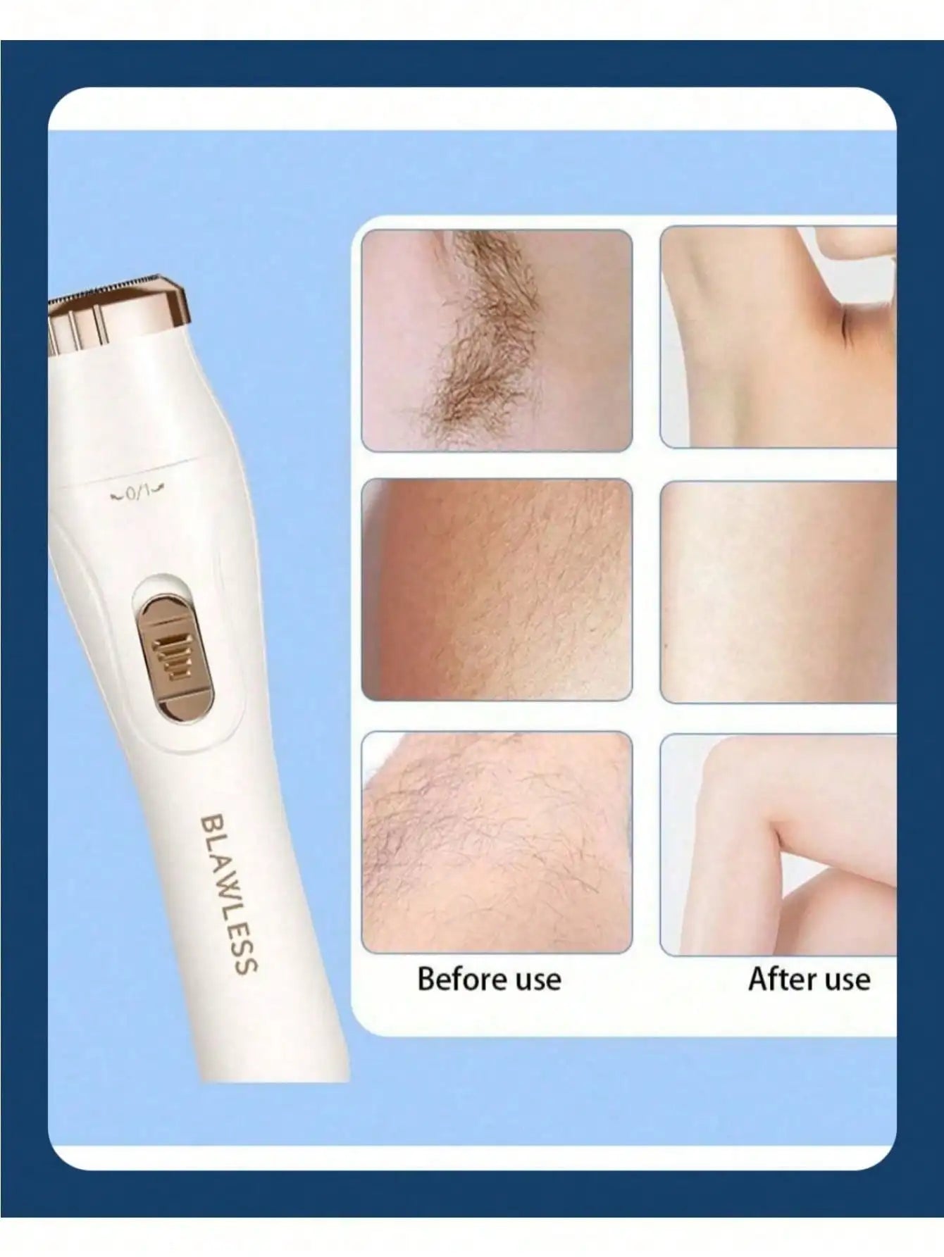 Rechargeable Lady Shaver and Bikini Trimmer - White