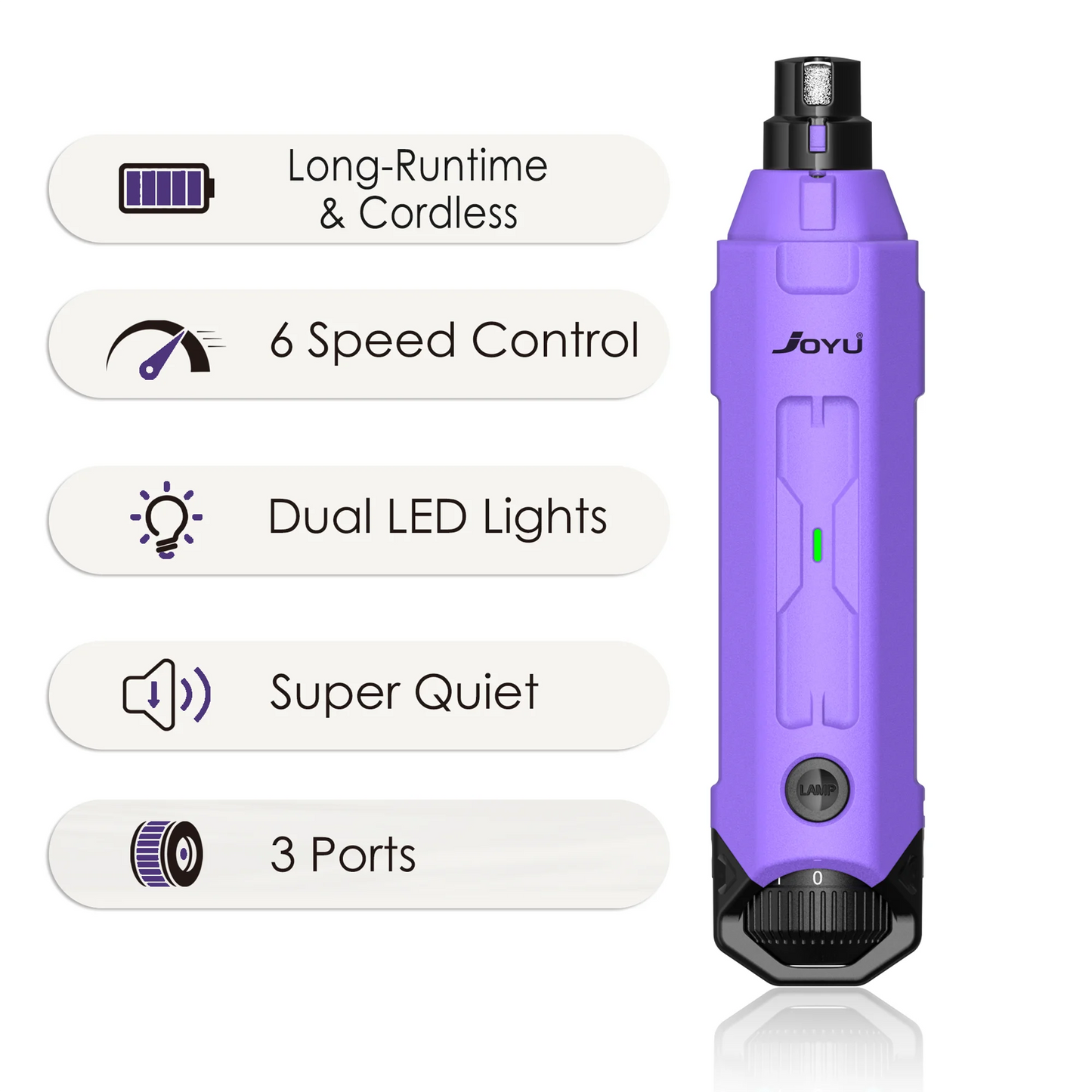 6-Speed Quiet Rechargeable Dog Nail Grinder