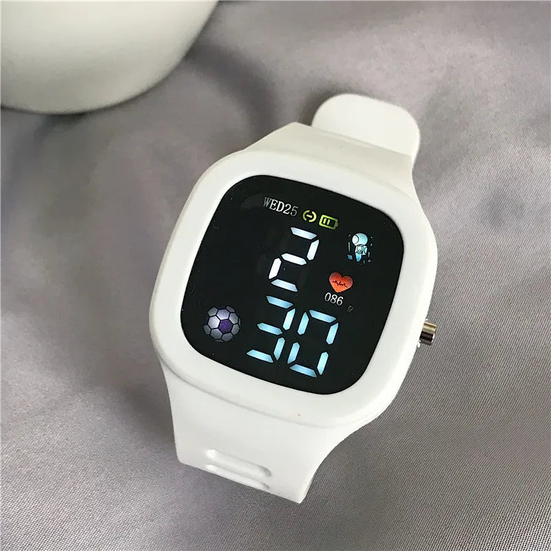 LED Digital Sports Watch - Waterproof Square Silicone Wristwatch