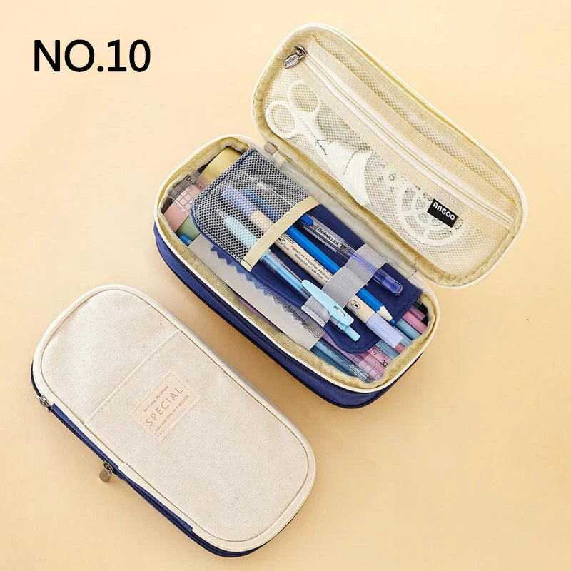 Large Double-Layer Fabric Pencil Case - CPC Safe Material