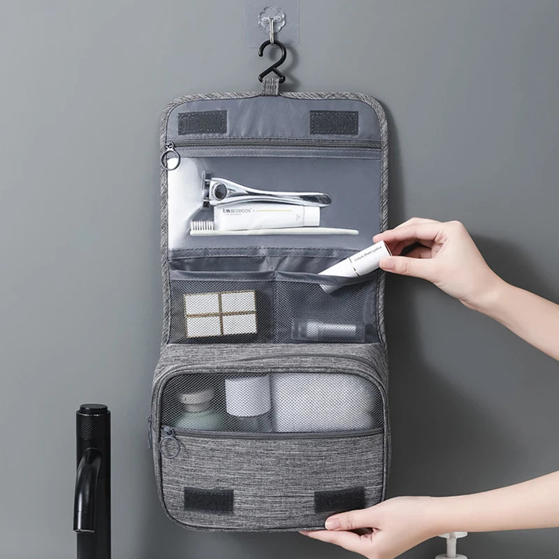 Oxford Fabric Travel Toiletry Bag - Waterproof Hanging Wash Pouch