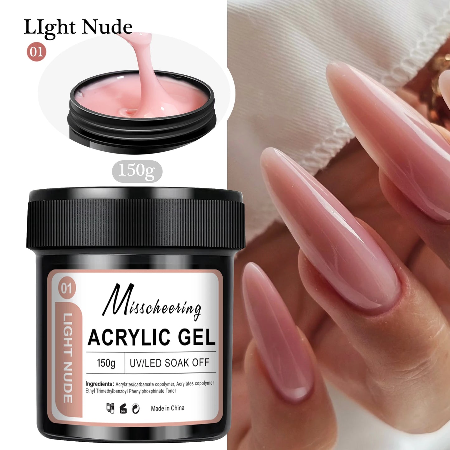 Poly Nail Gel Set - 2/3 Jar UV LED Builder Gel Kit