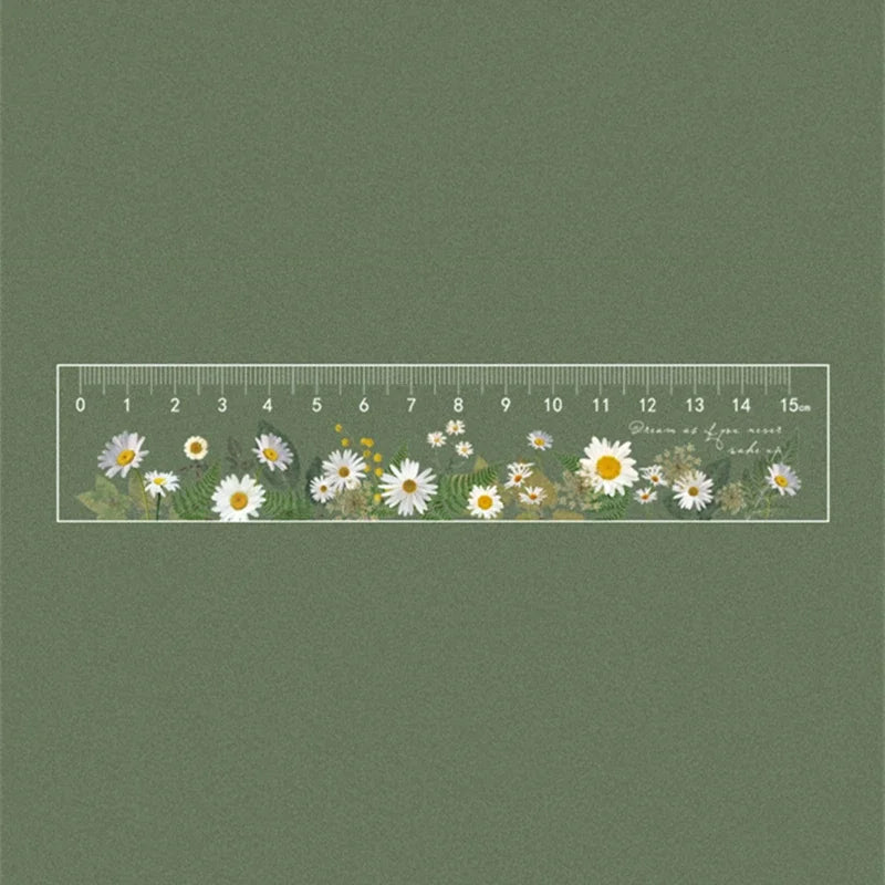 15cm Daisy Rose Student Ruler - Plastic Drawing Tool