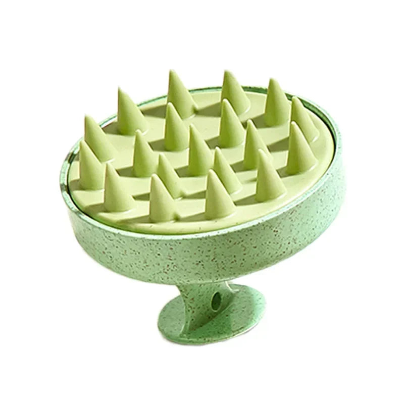 Silicone Shampoo Scalp Massage Brush - Pink Flower
