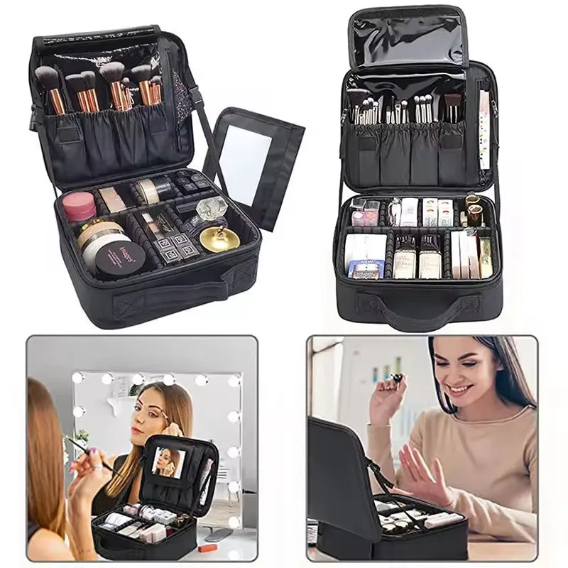 Waterproof Travel Makeup Case - Zipper Cosmetic Organizer Bag