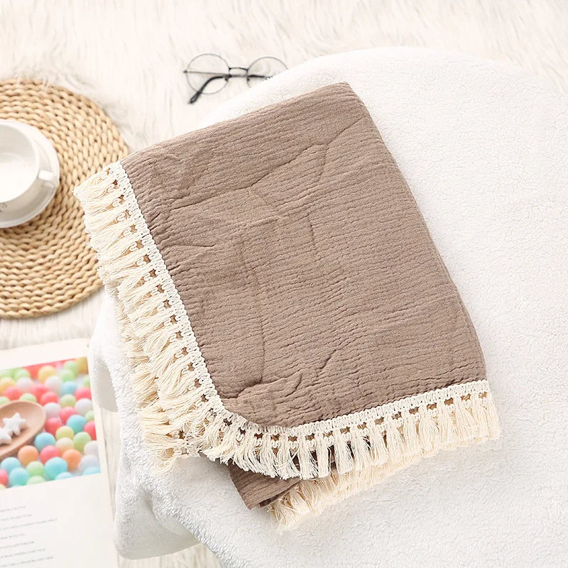Cute Bear Cotton Baby Swaddle Blanket - Soft Newborn Muslin Wrap