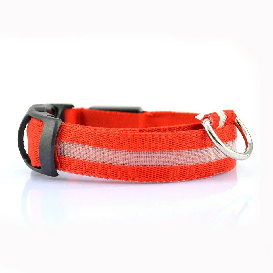Nylon LED Reflective Dog Collar for Night Safety