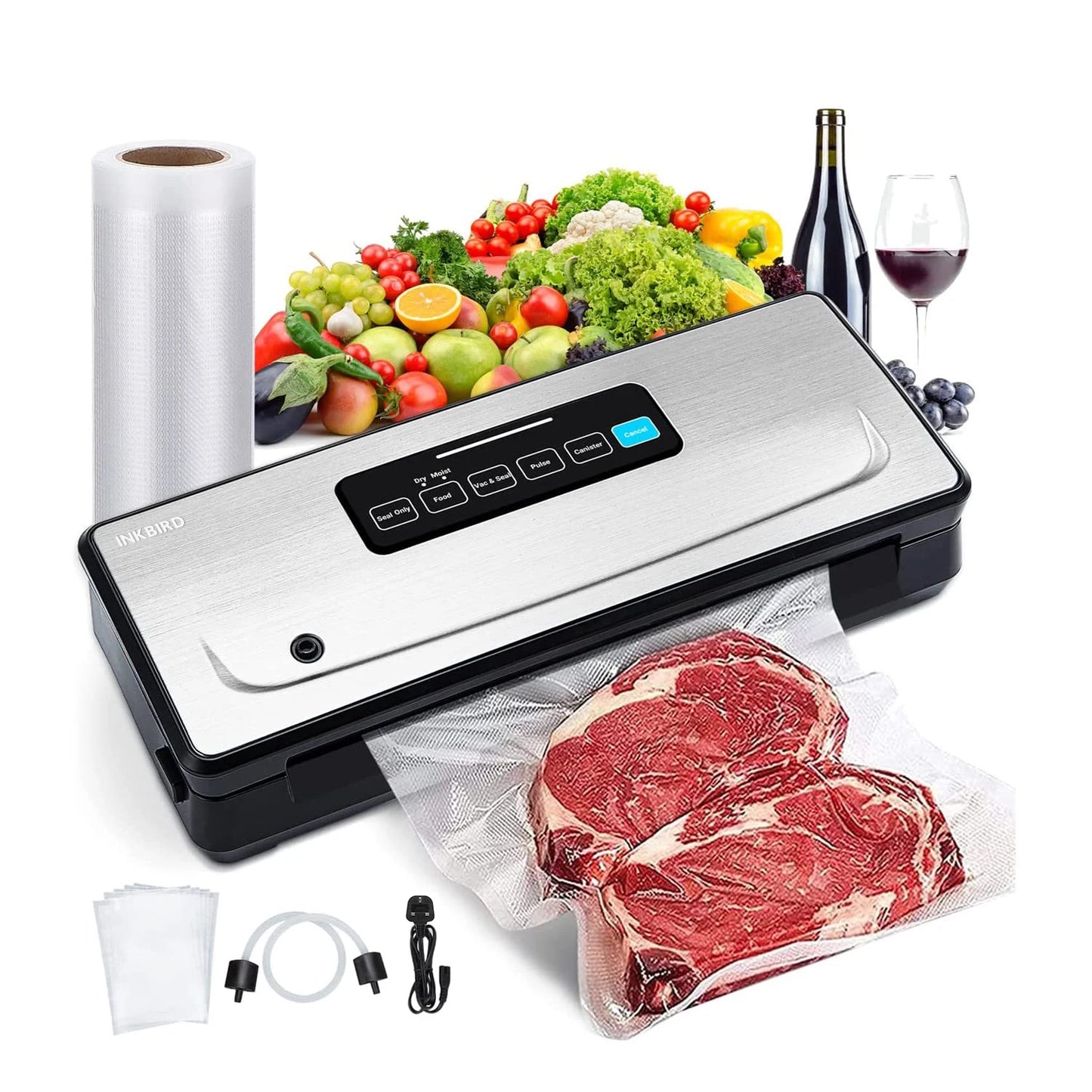 INKBIRD Electric Vacuum Sealer with Starter Kit - 80KPA