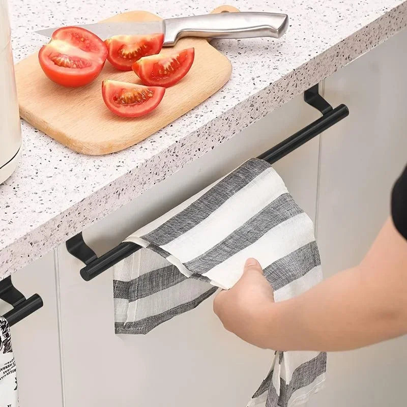 Over-Cabinet Stainless Steel Towel Rack - Punch-Free Design