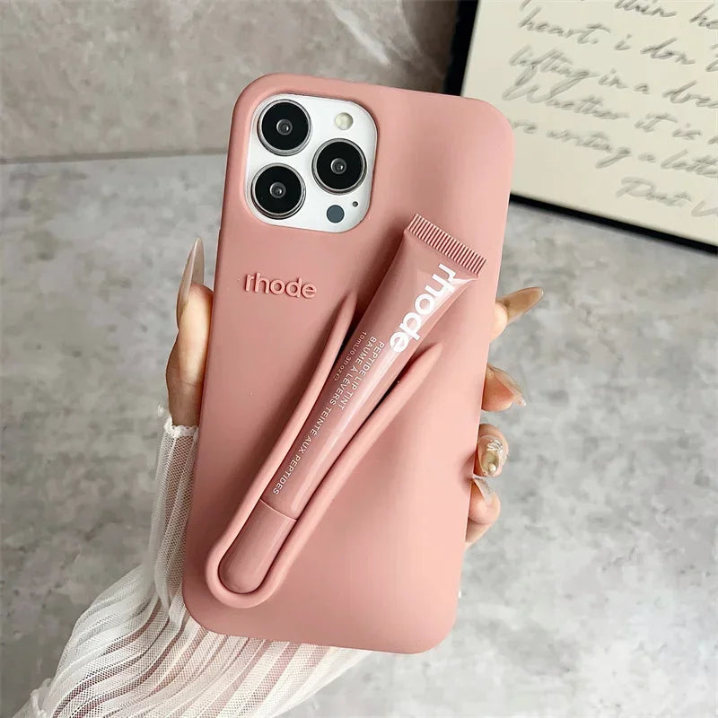 Lemontini Silicone iPhone Case - Makeup Lip Glaze Style Cover