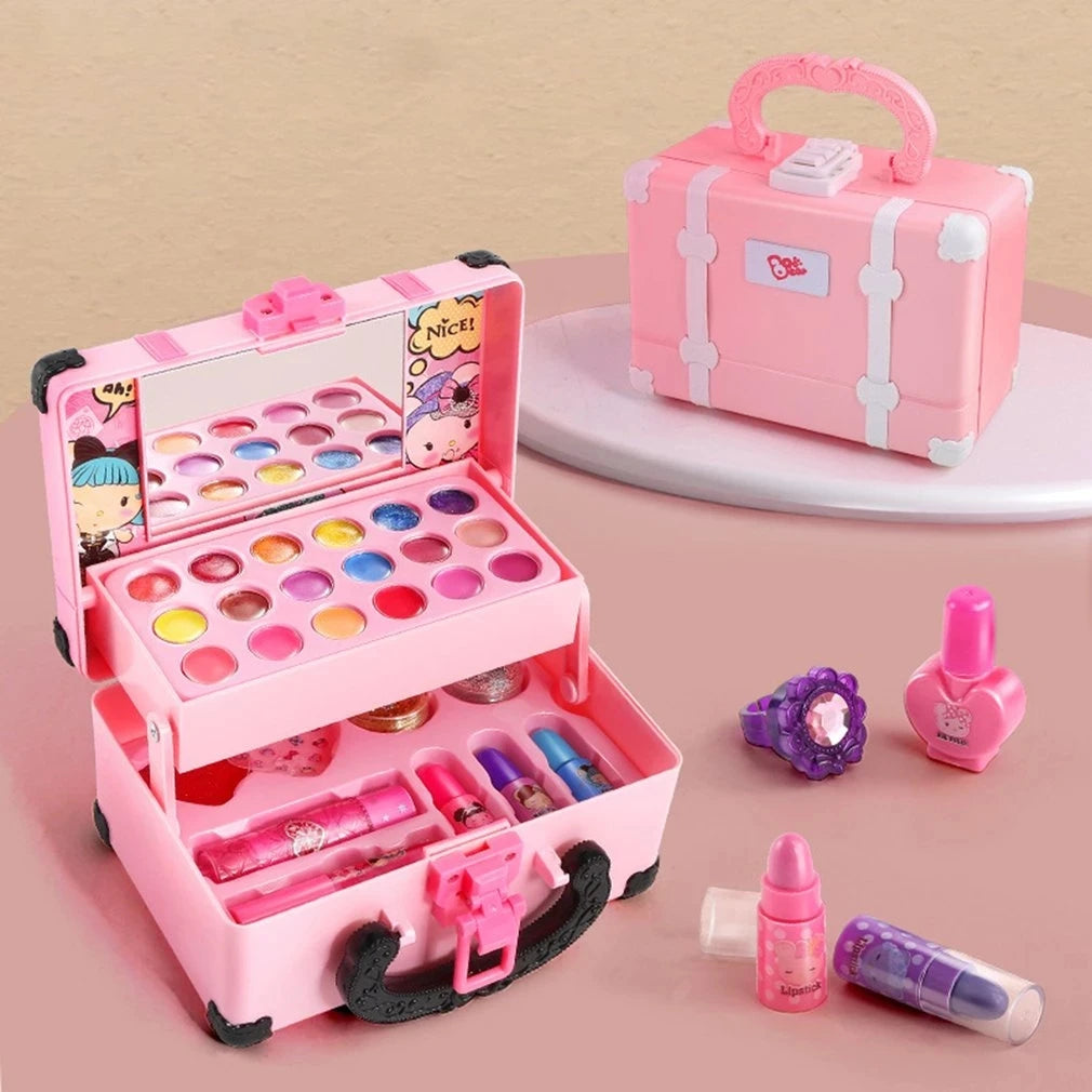 Children Pretend Makeup Play Box - Princess Cosmetic Toy Set
