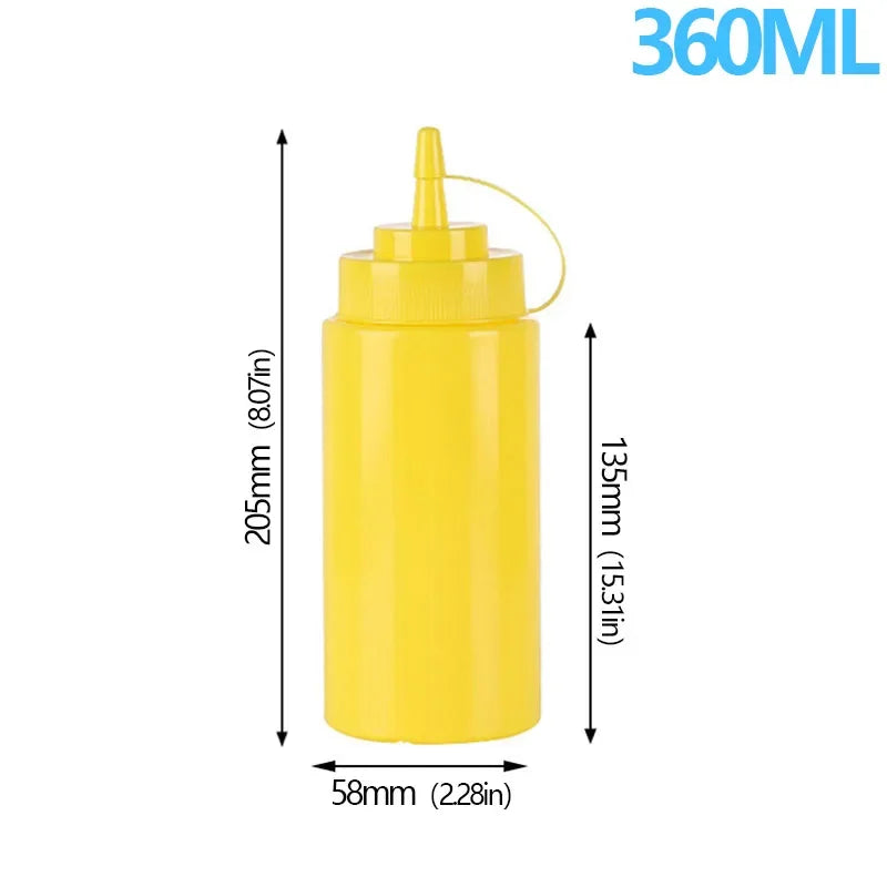 Large Squeeze Condiment Bottle with Nozzle for Sauces