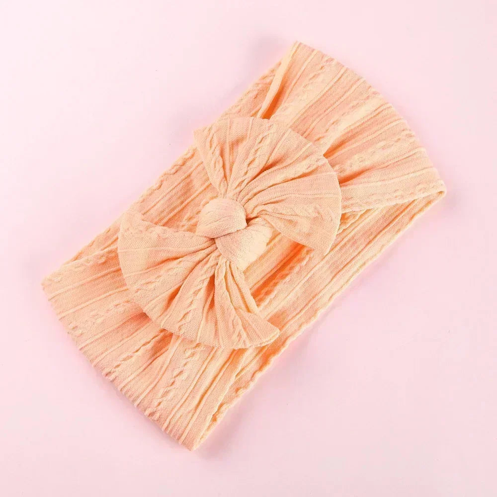 Elastic Baby Bow Headband - Soft Jacquard Newborn Hair Accessory