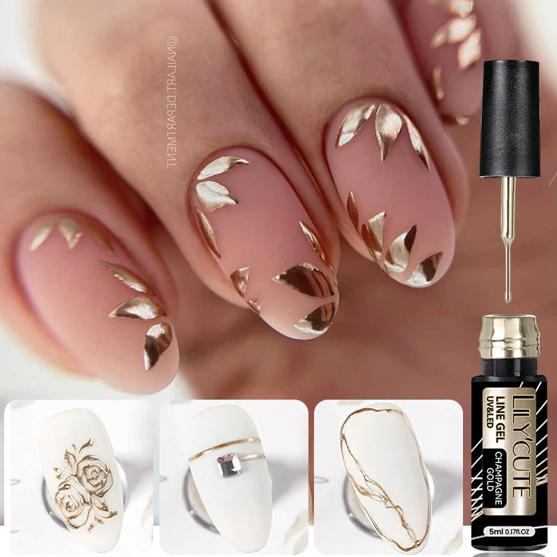 LILYCUTE Reflective Glitter Liner Nail Gel - 5ml
