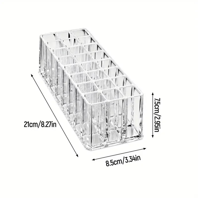 24-Slot Acrylic Makeup Brush and Lipstick Organizer