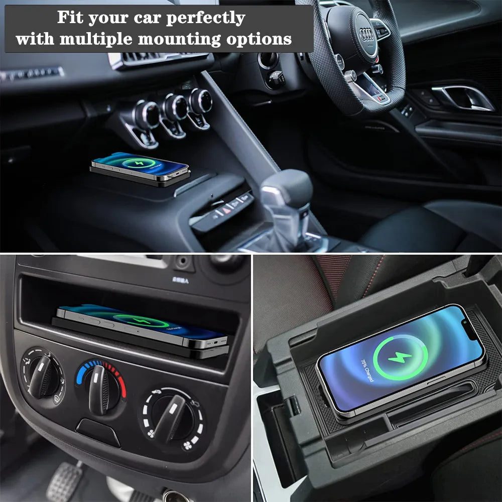 15W Wireless Car Charger Pad Stand for iPhone and Samsung