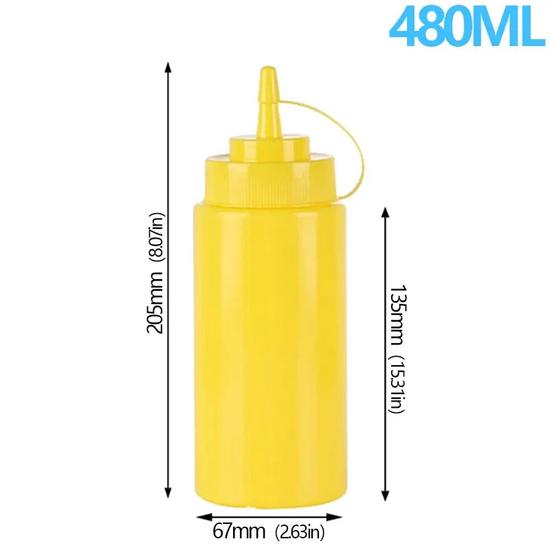 Large Squeeze Condiment Bottle with Nozzle for Sauces