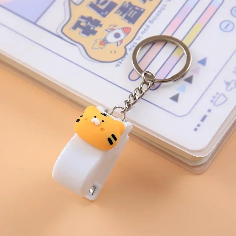Mini Cartoon Stapler Keychain - Cute Animal Desk Accessory