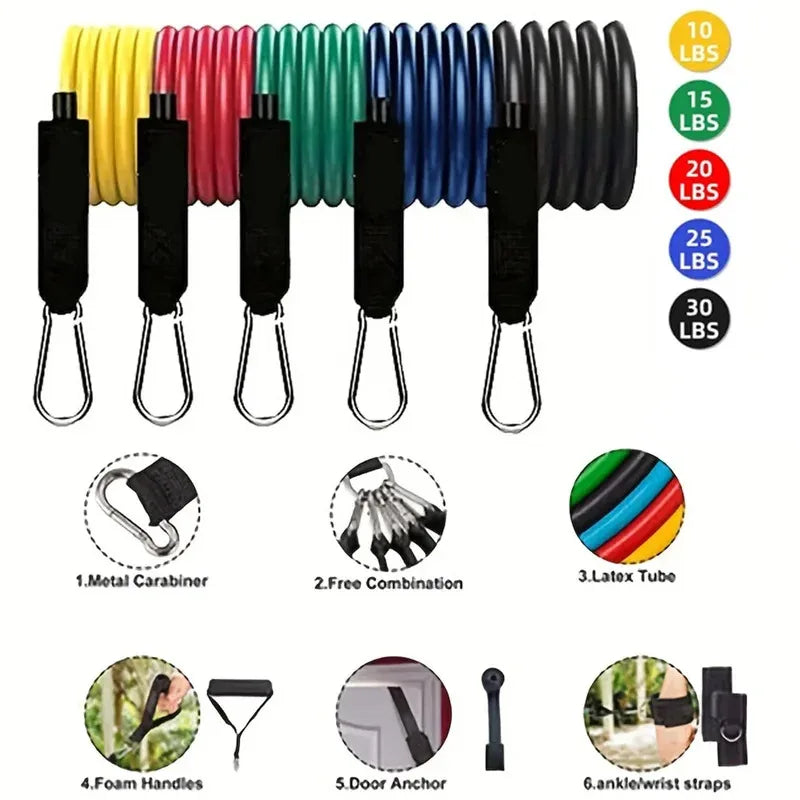 11-Piece Resistance Band Training Strap Set for Arm Workouts