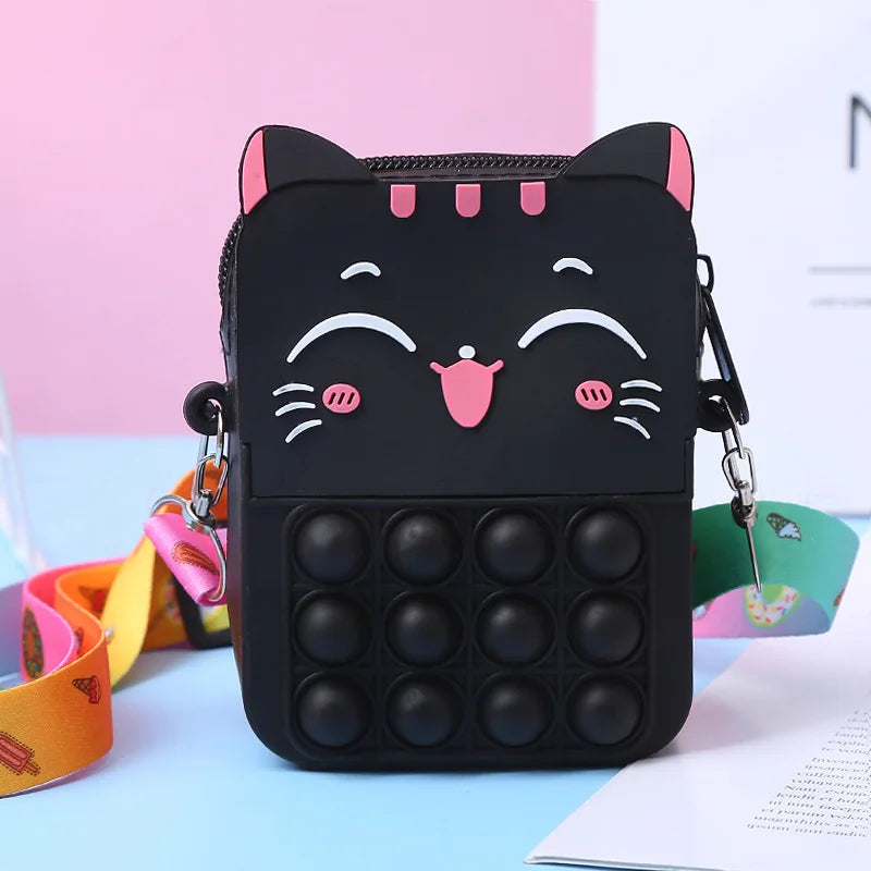 Kawaii Unicorn Crossbody Fidget Bag - Push Bubble Coin Purse