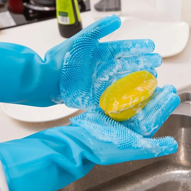 Rubber Pet Grooming Cleaning Glove for Bath Time