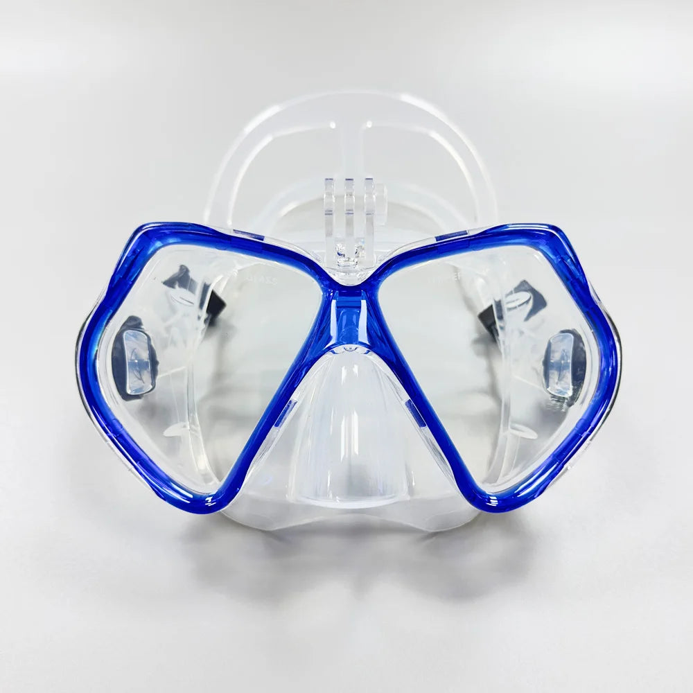 Diving Mask with Snorkel Tube - Tempered Glass Camera-Compatible Swim Gear