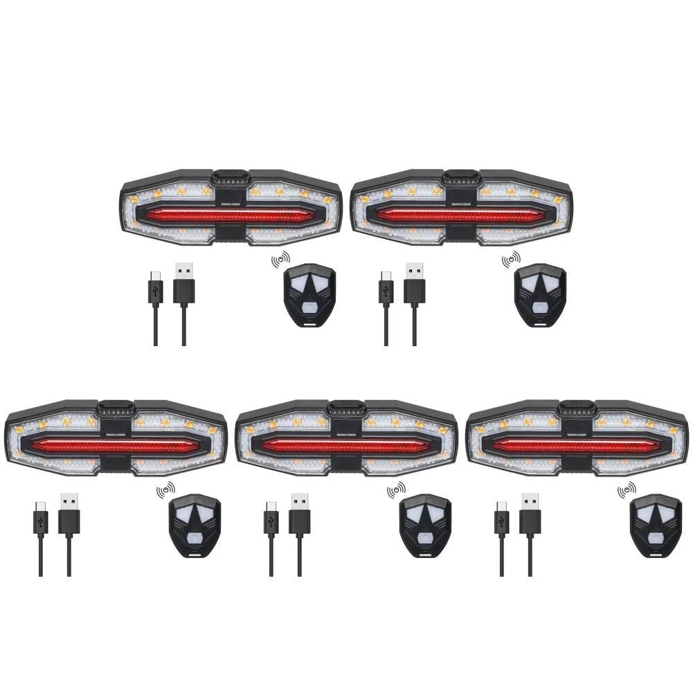 Rechargeable Bike Tail Light with Turn Signals and Remote