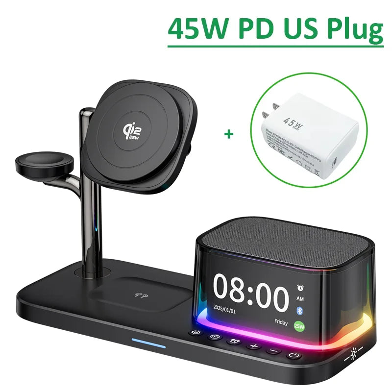 25W Magnetic Wireless Charger Stand - Bluetooth Speaker Dock