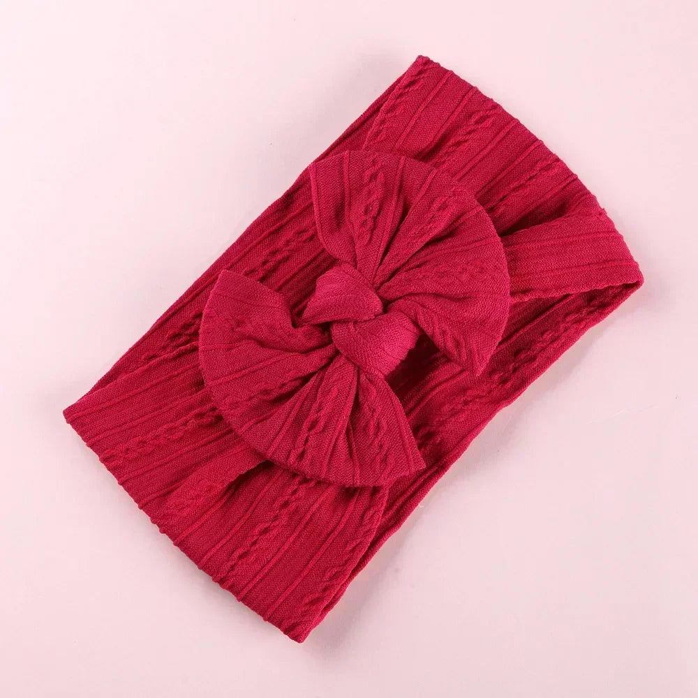 Elastic Baby Bow Headband - Soft Jacquard Newborn Hair Accessory