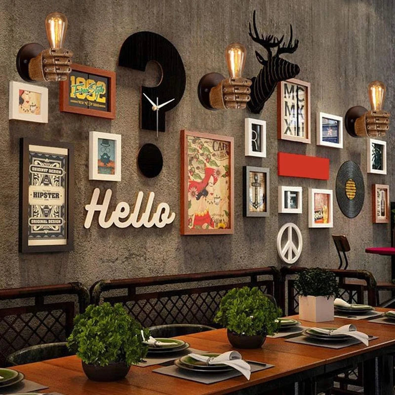 Nordic Retro Resin Wall Lamp - Fist Sconce Indoor Decor Light