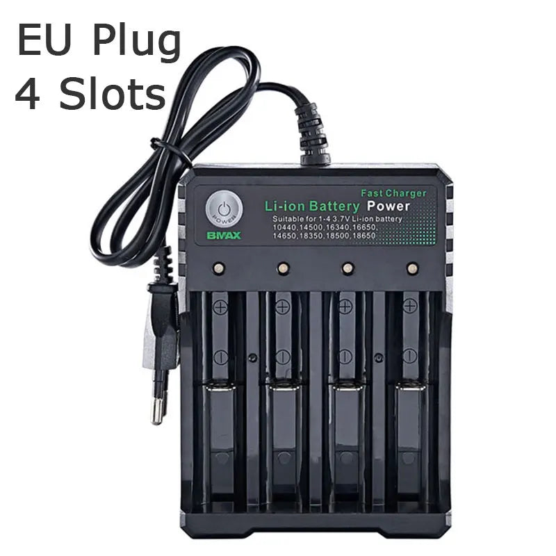 18650 Lithium Battery Charger - 1/2/4 Slot USB Charging Dock
