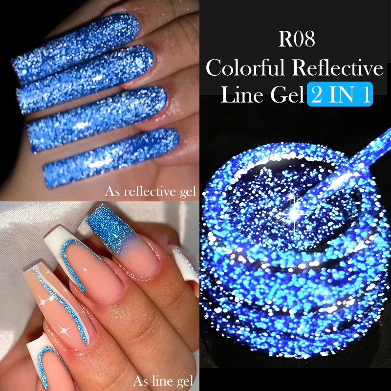 LILYCUTE Reflective Glitter Liner Nail Gel - 5ml