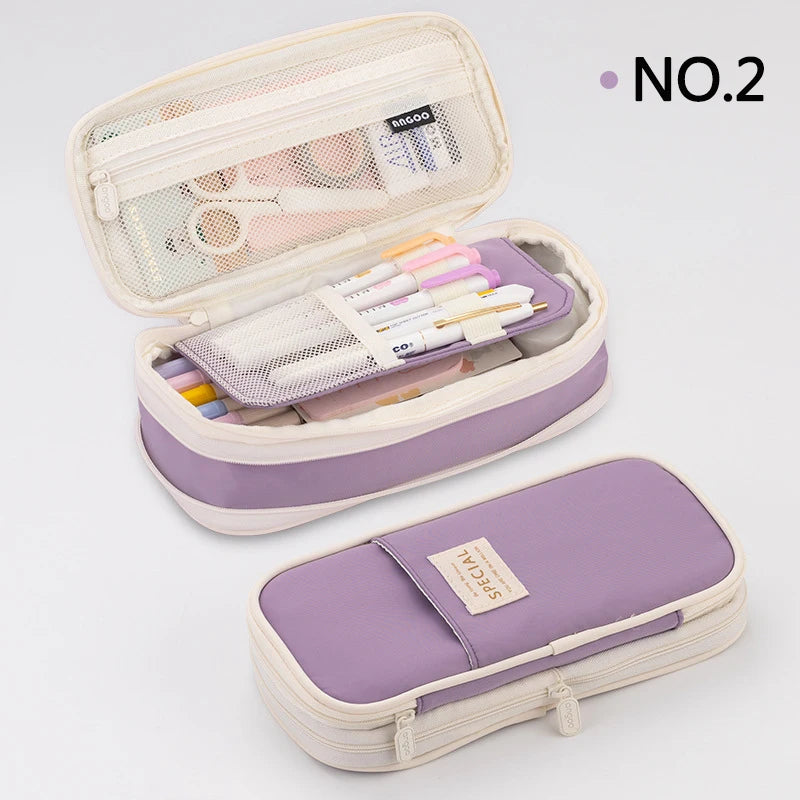 Large Double-Layer Fabric Pencil Case - CPC Safe Material