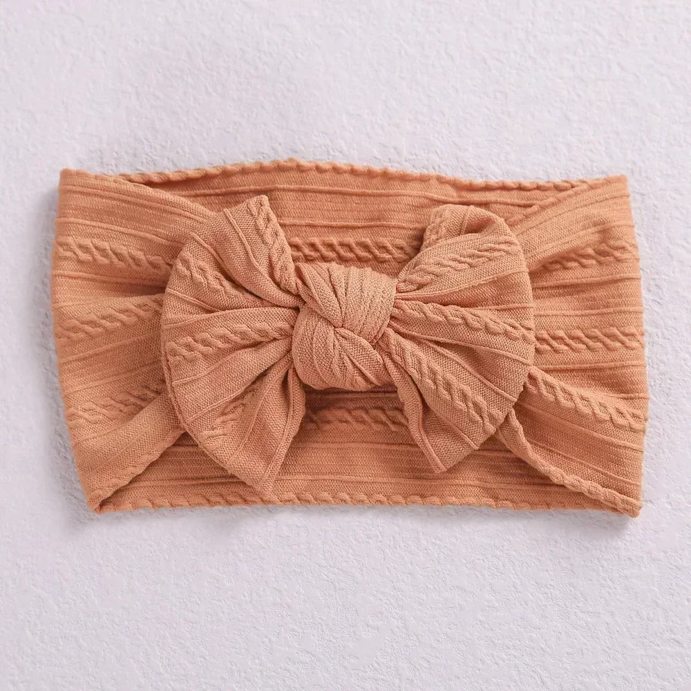 Elastic Baby Bow Headband - Soft Jacquard Newborn Hair Accessory