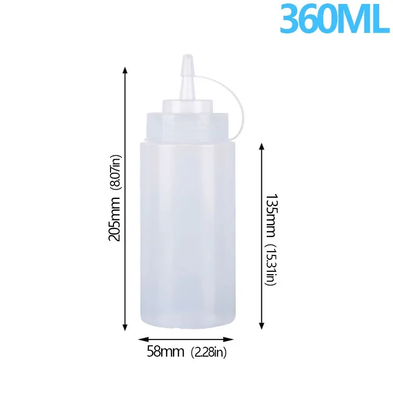 Large Squeeze Condiment Bottle with Nozzle for Sauces