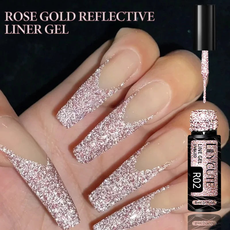 LILYCUTE Reflective Glitter Liner Nail Gel - 5ml