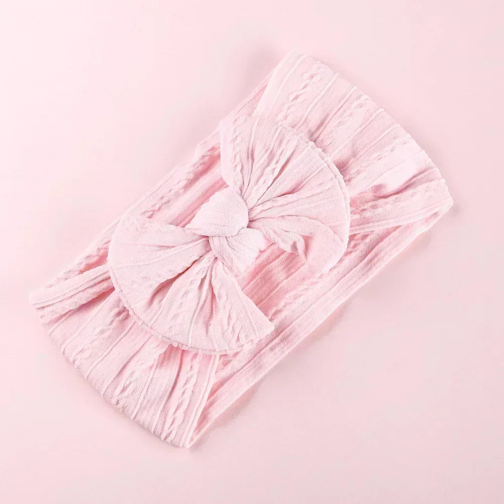 Elastic Baby Bow Headband - Soft Jacquard Newborn Hair Accessory