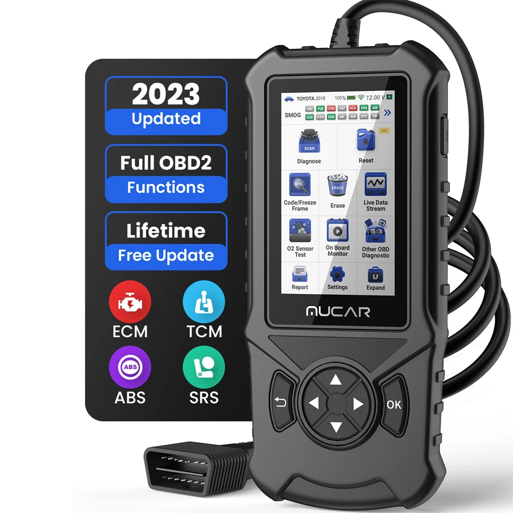 MUCAR CDE900 Pro OBD2 Scanner - 5-Inch Full System Code Reader