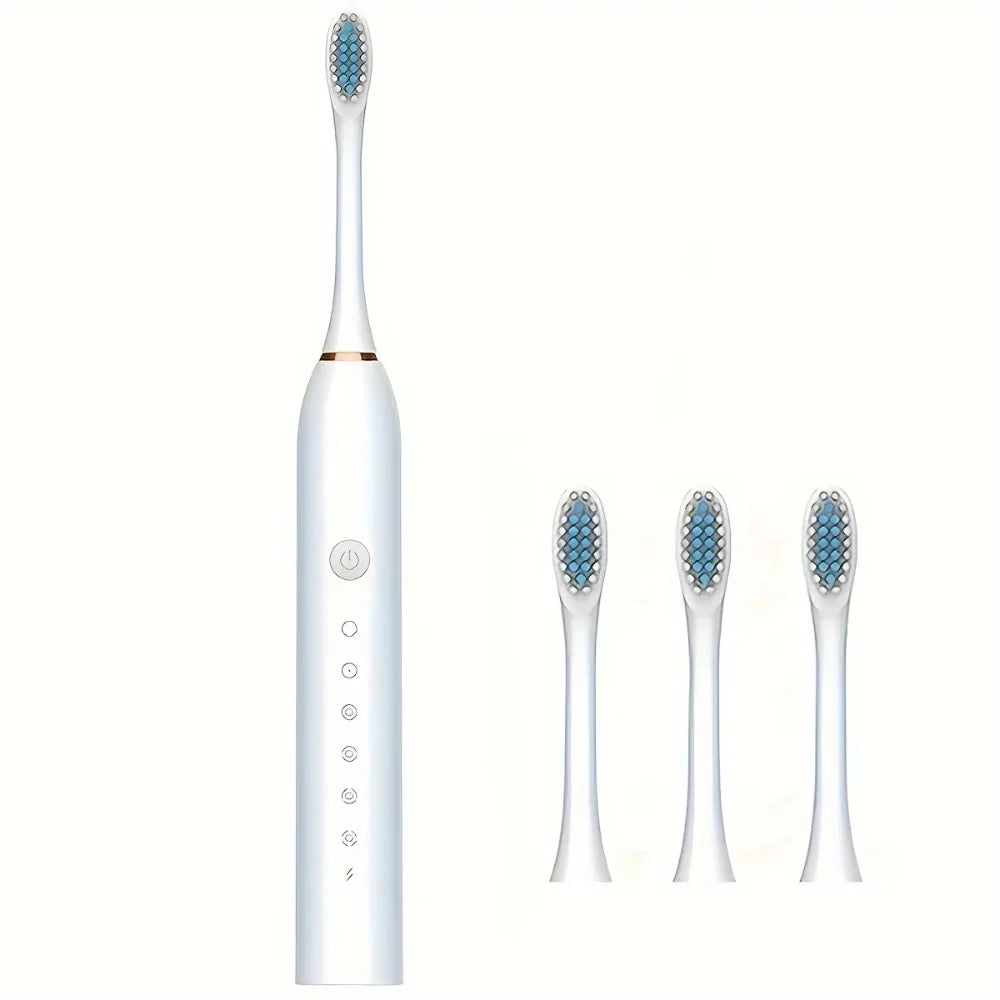 USB Rechargeable Ultrasonic Toothbrush - 6-Speed Black