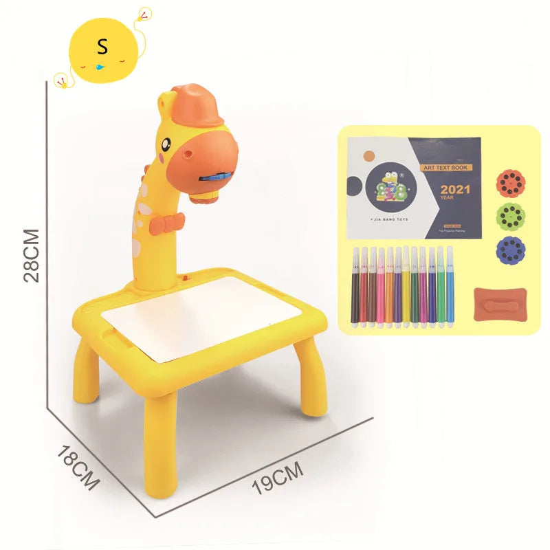 Kids LED Projector Drawing Table Set - Educational Art Board Toy