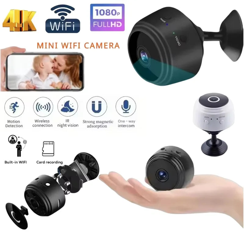 A9 Mini WiFi Home Security Camera - 1080P White Set