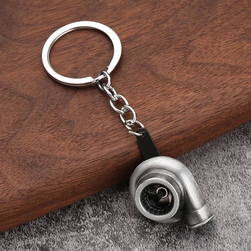 Gear Head Car Keychain with Speedbox Pendant Design