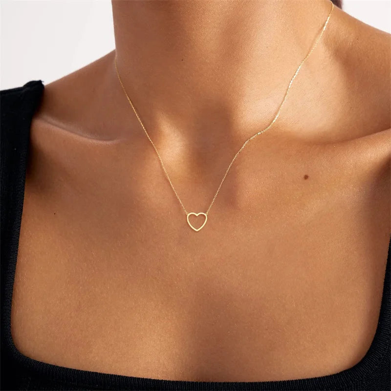 Stainless Steel Love Heart Pendant Necklace